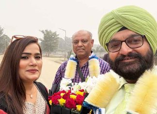 Harjinder Basiala reaches from New Zealand