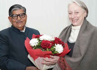 Caroline Rowett meets Punjab Guv Kataria