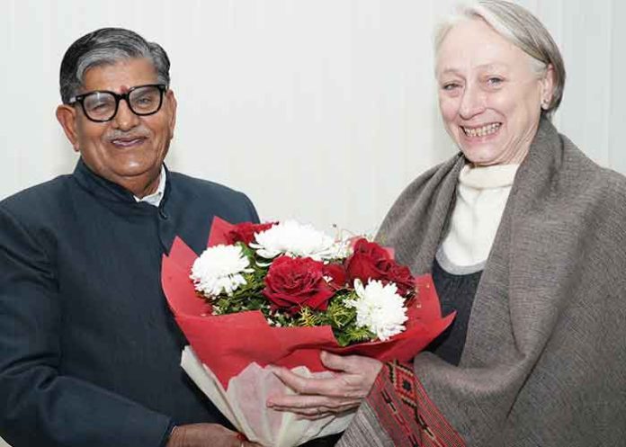 Caroline Rowett meets Punjab Guv Kataria