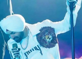 Diljit Dosanjh in Lion-Face Jacket