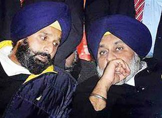 Bikram Majithia and Sukhbir Badal