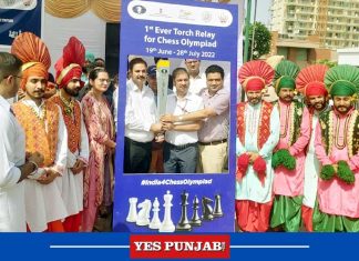 Chess Olympiad Torch Relay reache Mohali