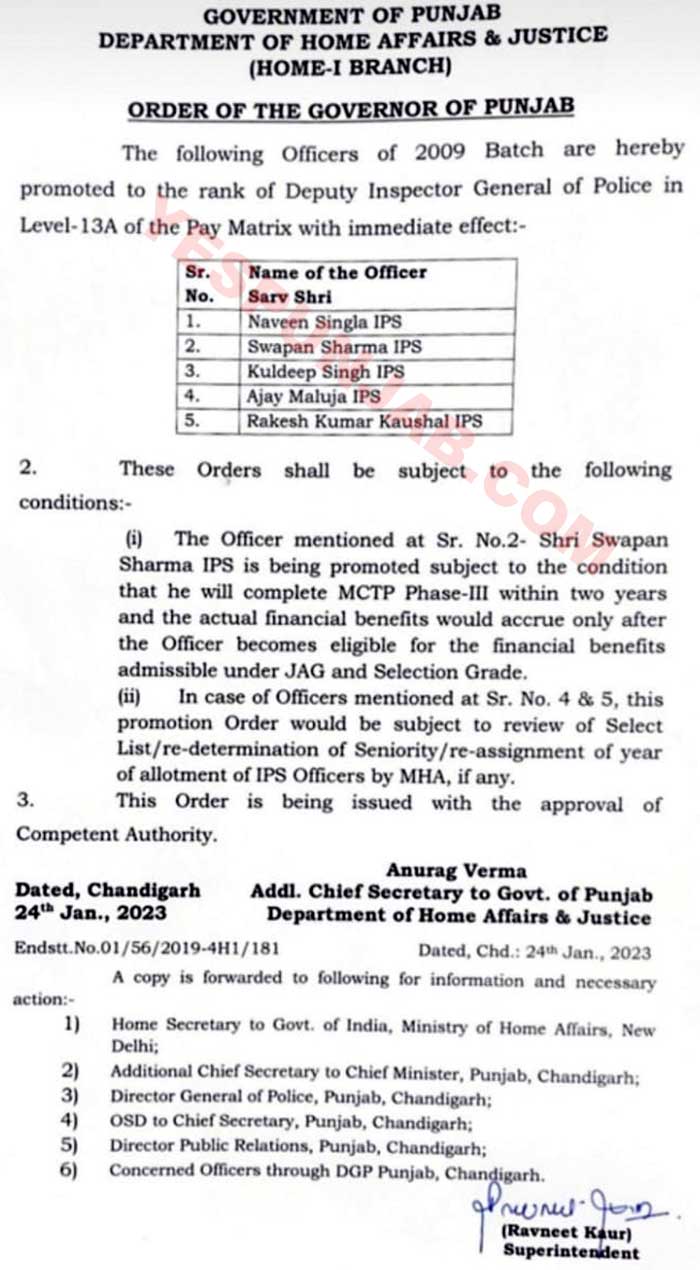 5 IPS officers promoted as DIGs 24Jan23