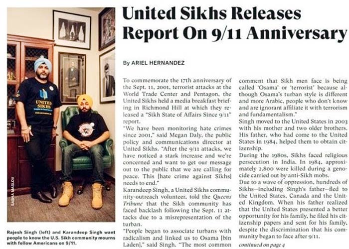 United Sikhs release Timeline of attacks