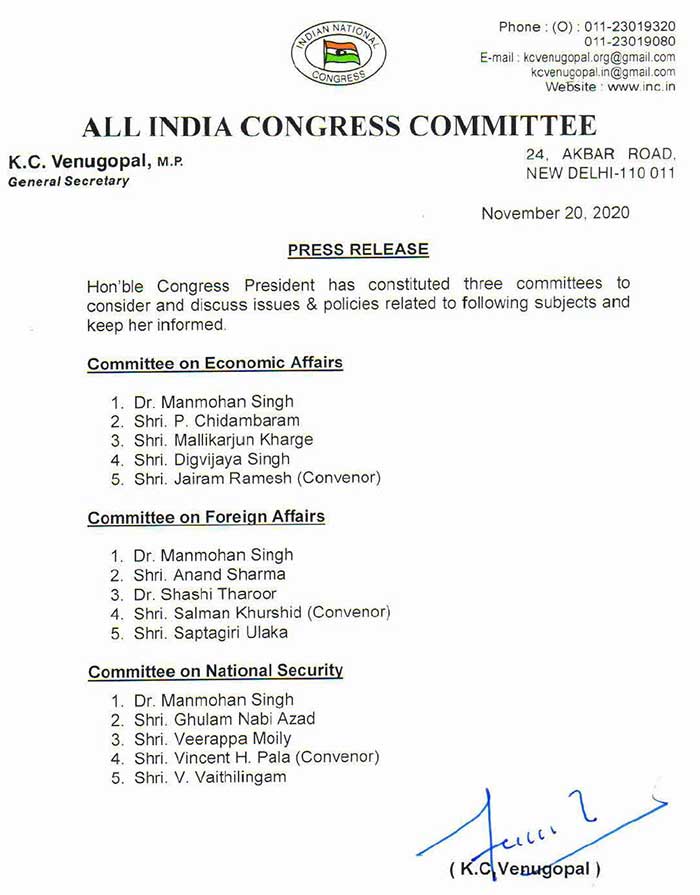 AICC Congress 3 high level Committees