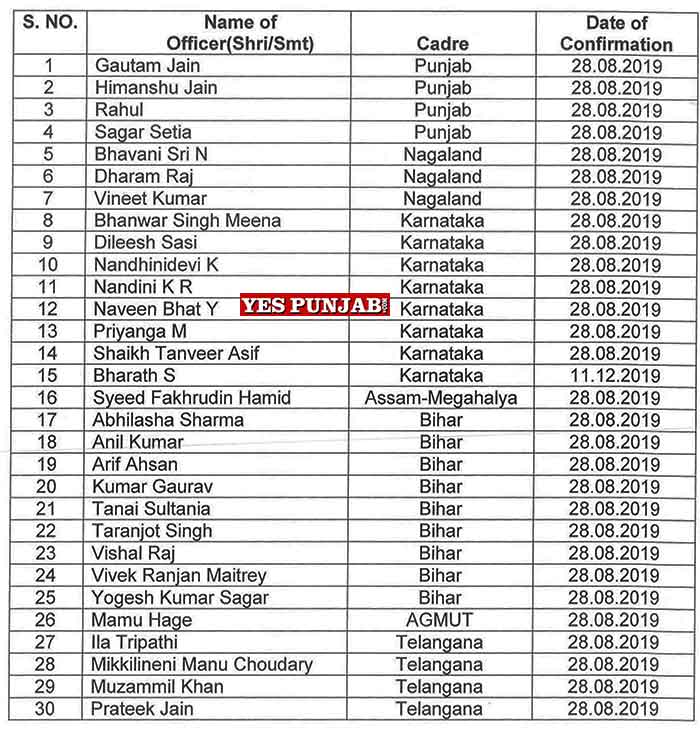 35 IAS officers Services confirmed 1
