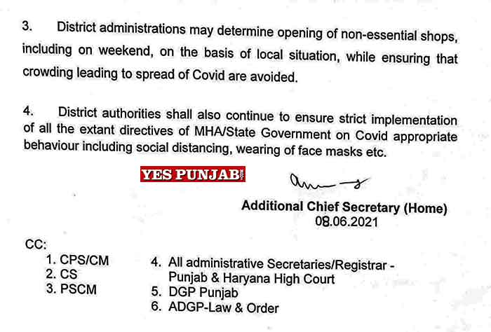 Covid Restrictions from 8 to15 June Punjab 3