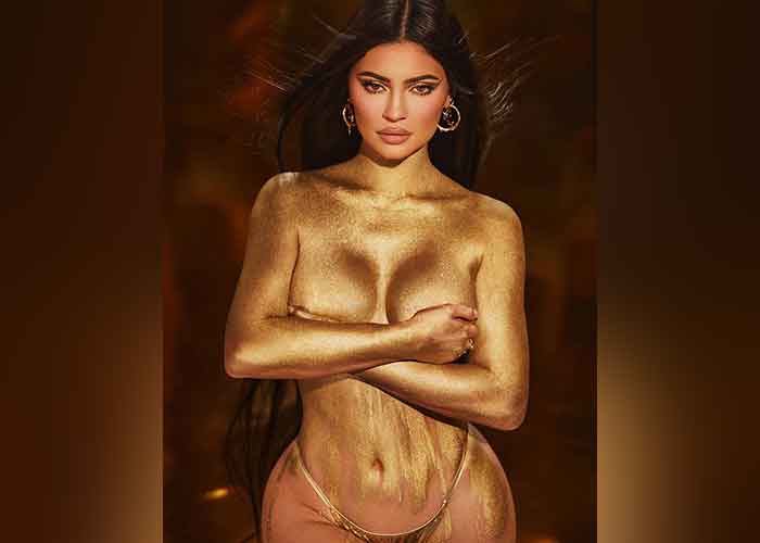 Kylie Jenner Gold Body Paint