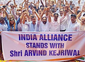 INDIA bloc protests over Kejriwal arrest