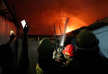 Fire in Indonesia Jakarta