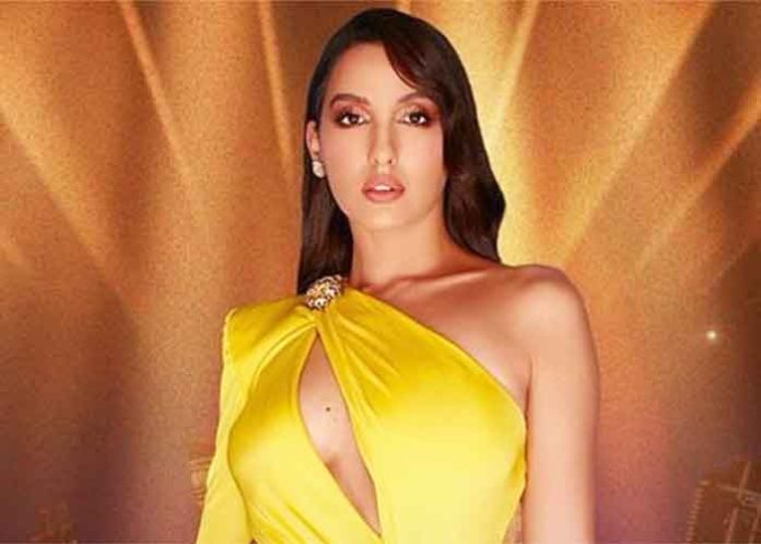 Nora-Fatehi-in-yellow-dress