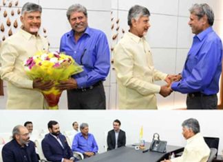 Chandrababu Naidu meets Kapil Dev