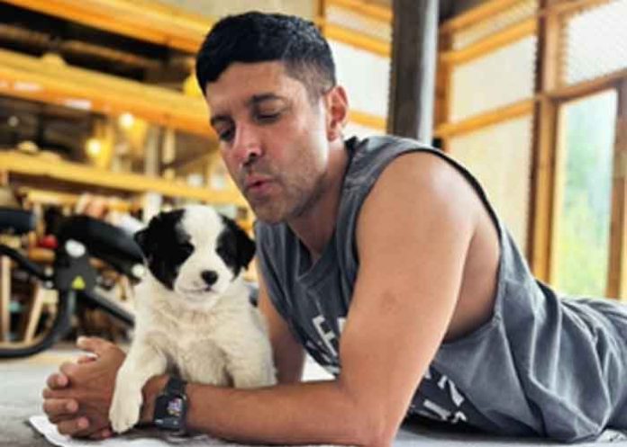 Farhan Akhtar with his dog 'Tuffy' actor