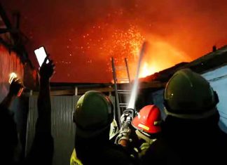 Fire at residential buildings in Jakarta