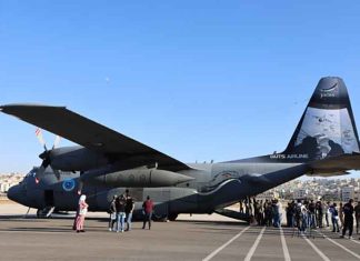 Jordanian Air Force plane lands