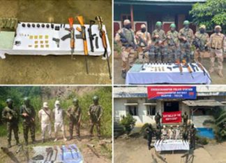 Manipur Security forces recover arms, ammunition