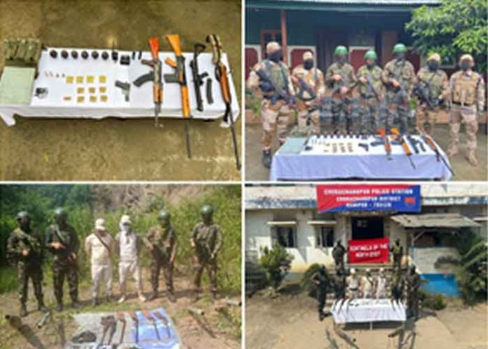 Manipur Security forces recover arms, ammunition