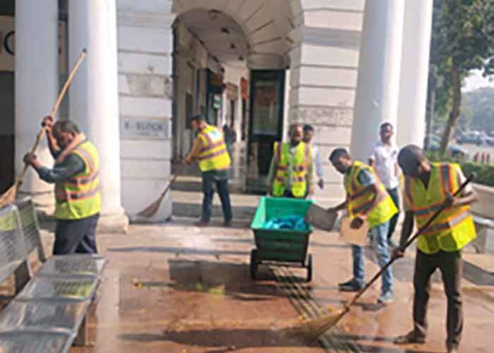 NDMC Connaught Place pre-Deepawali wash