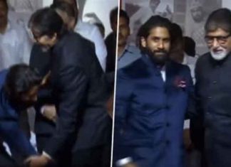 Naga Chaitanya touches Amitabh Bachchan feet