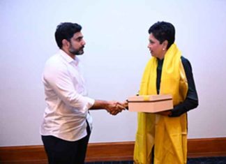 Nara Lokesh with former CEO of Pepsico Indra Nooyi