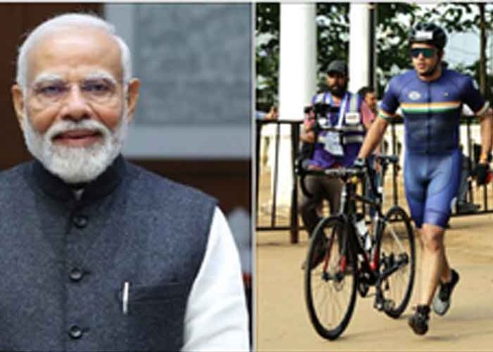 PM Modi on Tejasvi Surya completing Ironman marathon