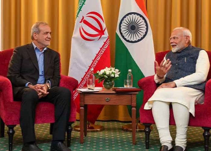 PM Modi with Iranian President Masoud Pezeshkian