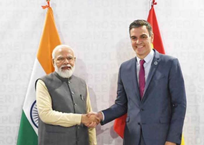 PM Modi with Spanish Prime Minister Pedro Sanchez