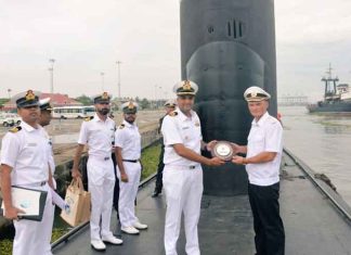 Russian submarine Ufa docks at Kochi port