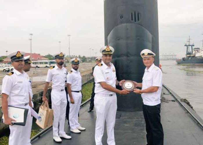 Russian submarine Ufa docks at Kochi port