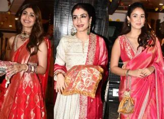 Shilpa Shetty, Raveena Tandon, mIRA Rajput karwa chauth