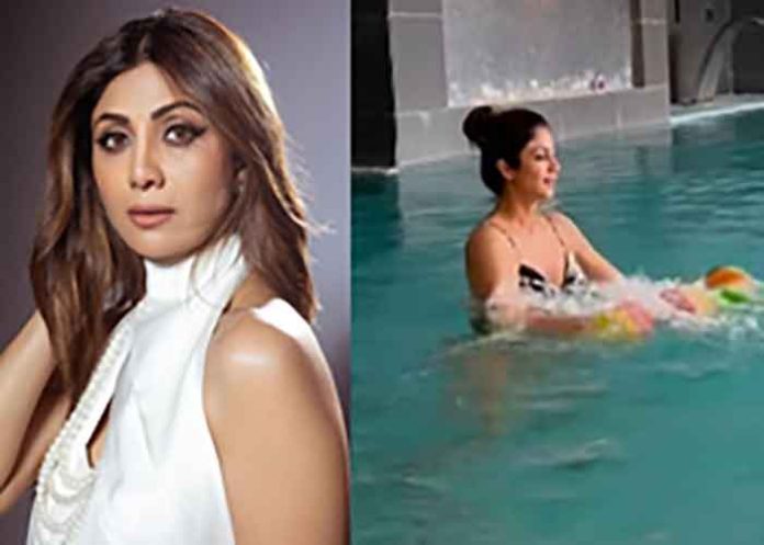 Shilpa Shetty in pool