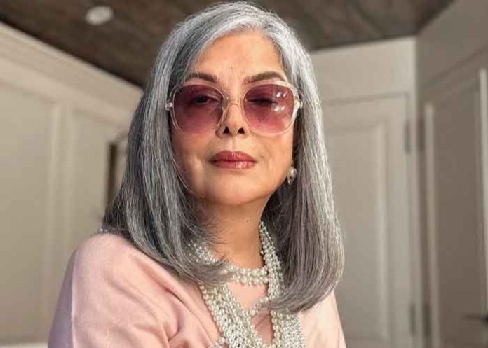 actress Zeenat Aman contemplates