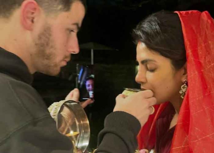 priyanka chopra and Nick jonas Karwa Chauth