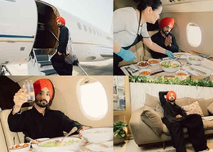 Diljit Dosanjh in flight