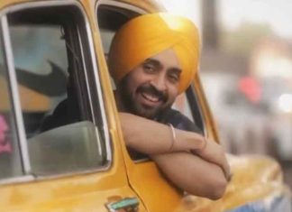 Diljit Dosanjh in yellow taxi