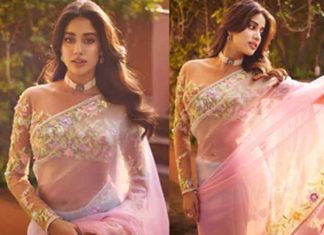 Janhvi Kapoor pink saree