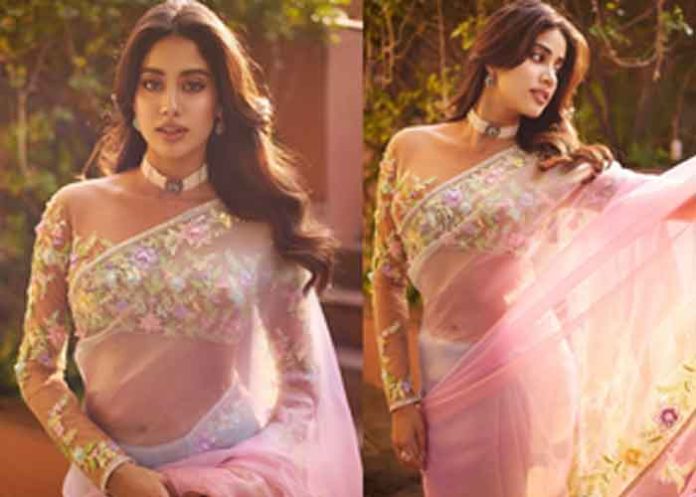 Janhvi Kapoor pink saree