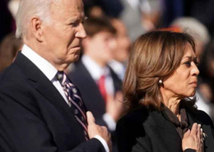 Kamala Harris appears with joe Biden