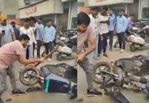 Man smashes Ola scooter