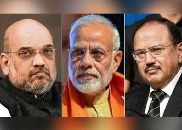 Narendra Modi, Amit Shah, and NSA Ajit Doval