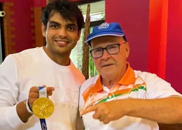 Neeraj Chopra with coach Klaus Bartonietz