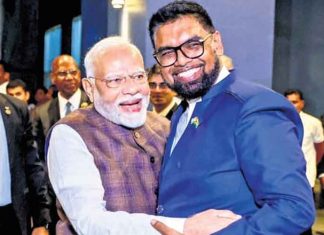 PM Modi and Irfaan Ali Guyana