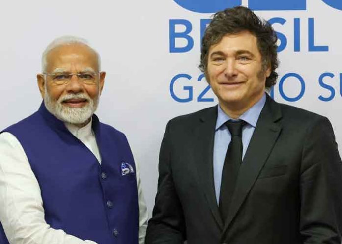 PM Modi with Javier Milei G20