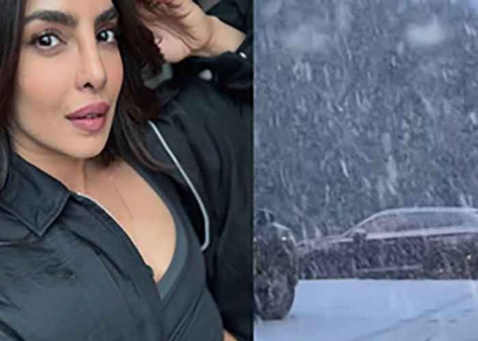 Priyanka Chopra braves heavy snowfall