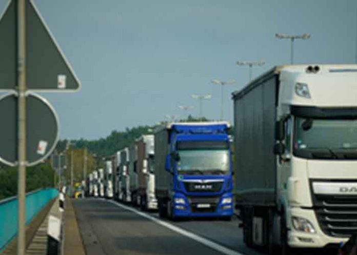 Trucks passing border checks