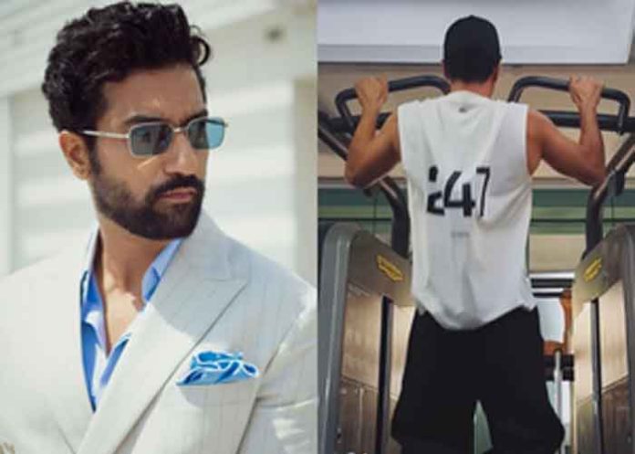 Vicky Kaushal doing pull ups