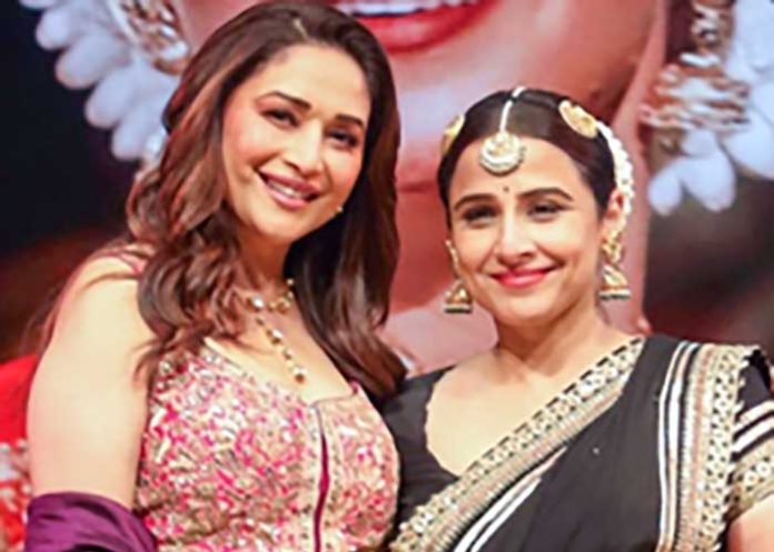 Vidya Balan with Madhuri Dixit