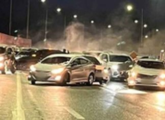 car pile-up in South Korea