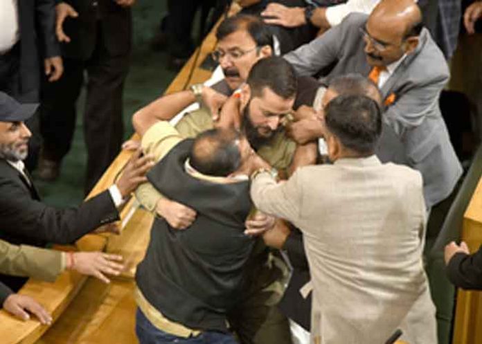 jammu and kashmir Assembly ruckus