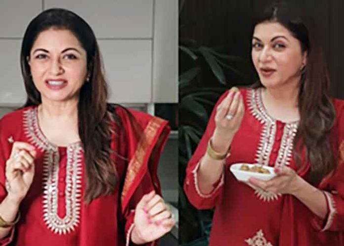 Bhagyashree teaches how to make laddoos